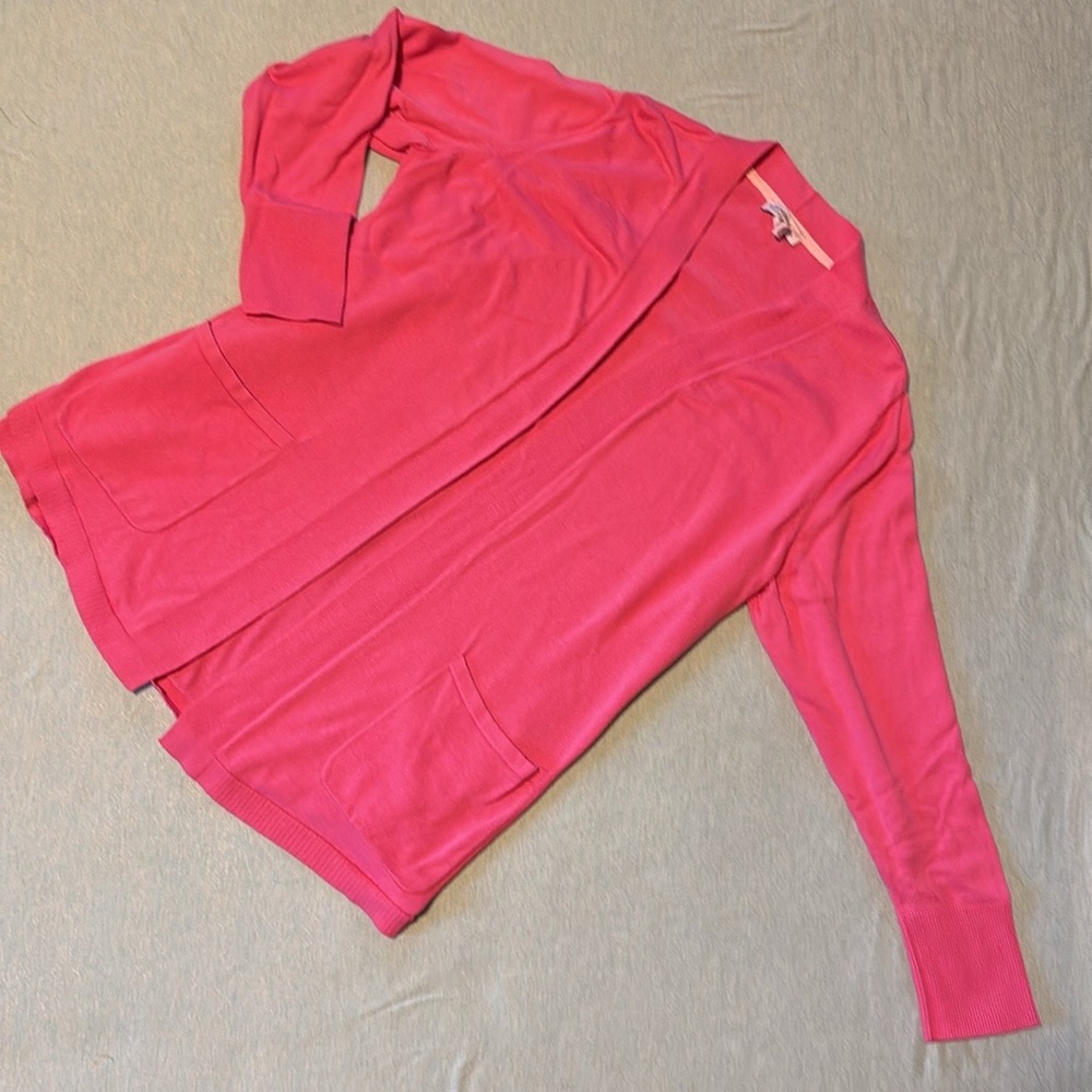 Isaac Mizrahi live! Essentials Long-Sleeve Cardigan Sweater open-front pockets